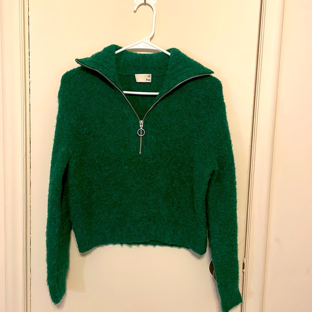 ARITZIA, Wilfred Free GWYNETH SWEATER, Green Check, XXS